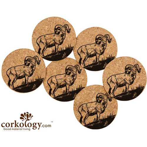 Corkology Bighorn Sheep Cork Coasters Borrego Outfitters