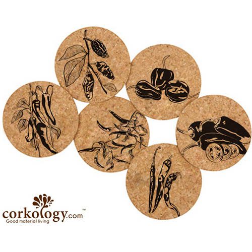 Corkology Chiles Cork Coasters Borrego Outfitters