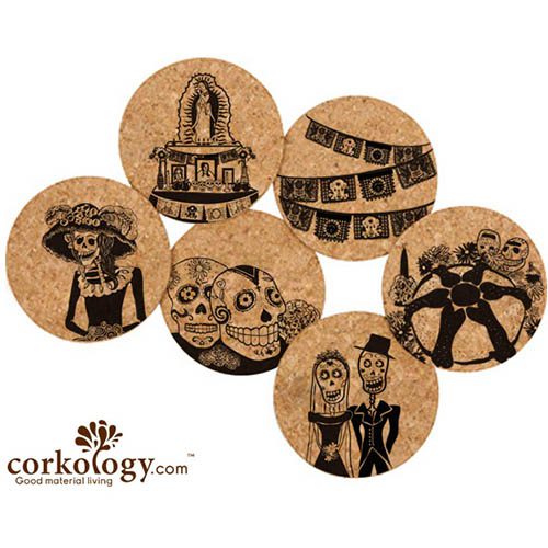 Corkology Day Of The Dead Cork Coasters Borrego Outfitters