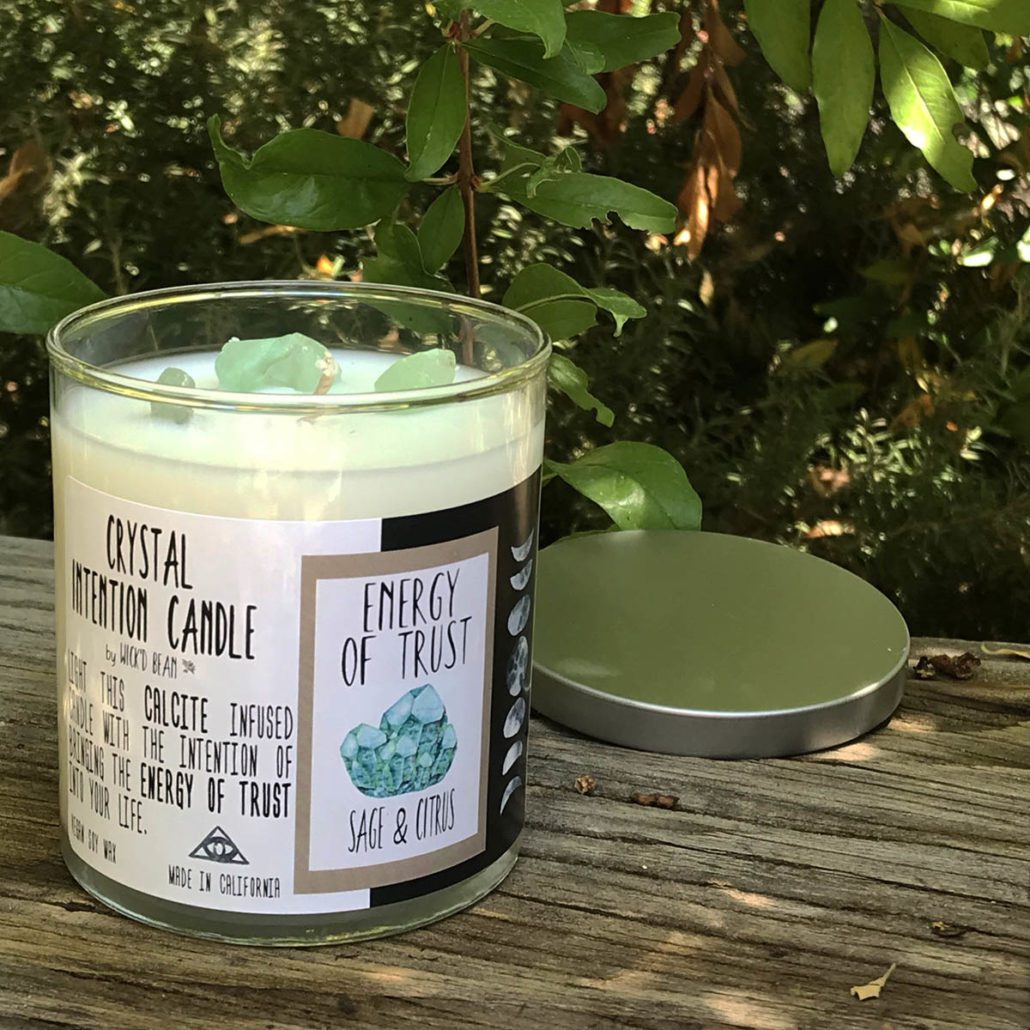 Wickd Bean Candles Calcite Intention Candle Trust Energy Sage And Citrus 61816 Borrego Outfitters